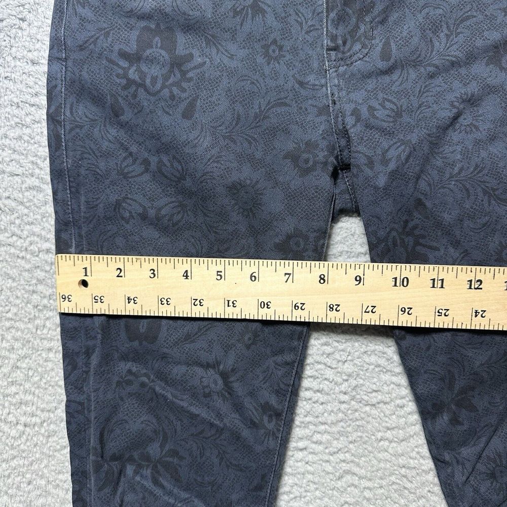 Cabi Jeans Women‎ 3196 Blue Black Lace Pattern Curvy Skinny Stretch Denim Size 2 - Picture 4 of 10